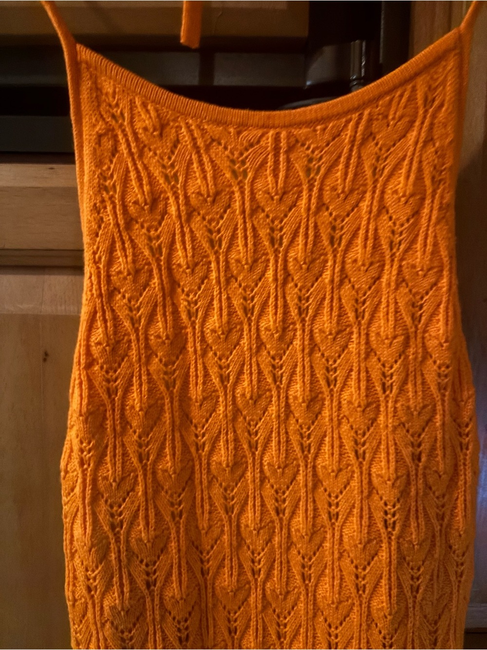 Alice + Olivia Vibrant Orange Cable-Knit Midi sweater Dress - Picture 2 of 5